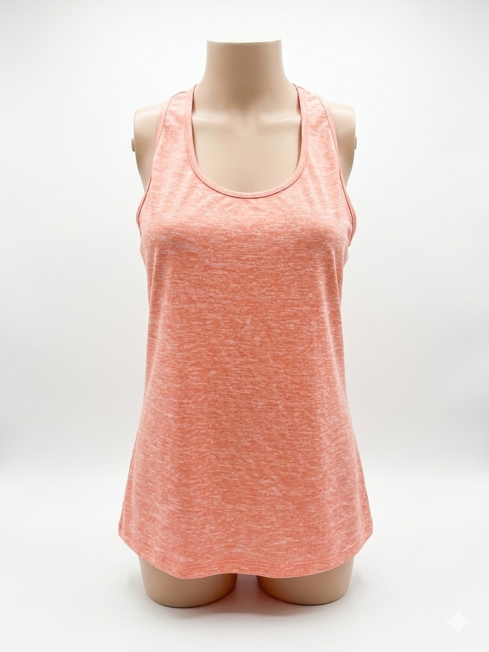 Lightweight Heathered Coral Scoop Neck Tank Top